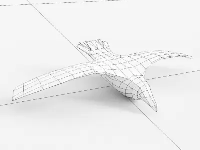 Raven low poly 3d model bird flying Free low-poly 3D model