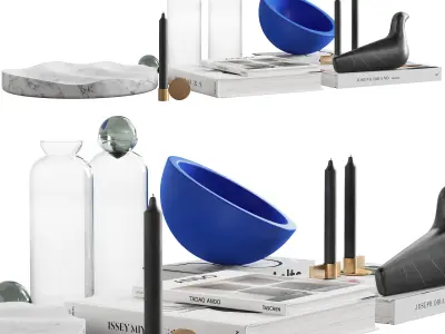 076 Living decor set BLUE PAWSON 00 3D model