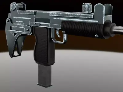 Uzi-miniGun gun Low-poly 3D model