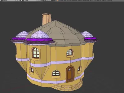 LOW POLY MEDIEVEL HOUSE 3  MANSION MODEL CARTOON STYLE Low-poly 3D model