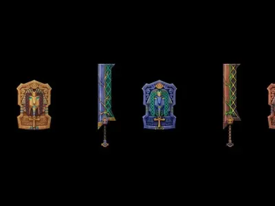 Pharaoh Relic - Sword and Shield Low-poly 3D model