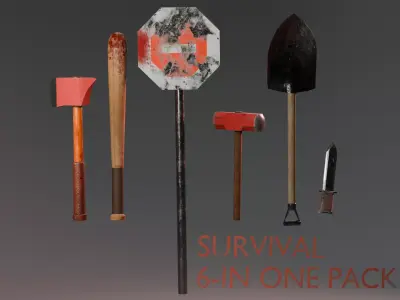 Malee Weapons Pack Low-poly 3D model