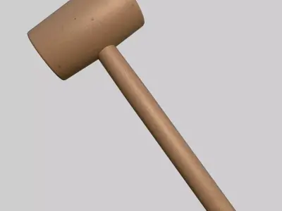Wooden Mallet Low-poly 3D model purchase