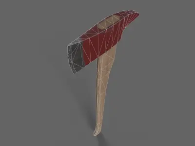 PBR Fire Axe V1a Low-poly 3D model