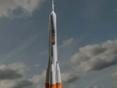 Modern Spacecraft Rocket for Games   3D model
