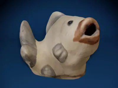 Ceramic Fish Photoscan Low-poly 3D model