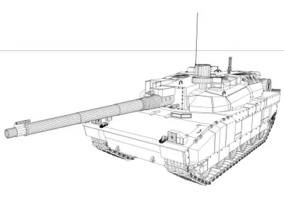 Tank 3D model in camouflage 3D model