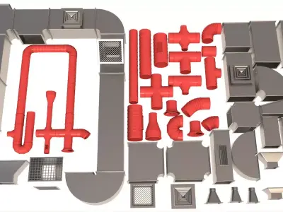 Ceiling Ventilation Elements 3D model