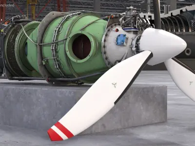 Aircraft Turboprop Engine Pratt and Whitney Canada PT6 3D model