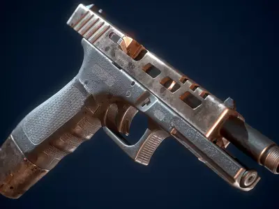 Glock handgun custom Low-poly 3D model