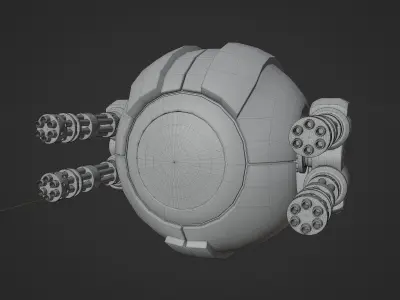 Spherical drone Low-poly 3D model