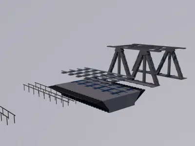 Railway bridge C4D 3D model