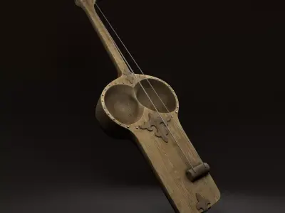 KOBYZ Kazakh Traditional Musical Instrument Low-poly 3D model