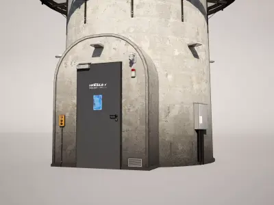  Industrial Chimney Low-poly 3D model