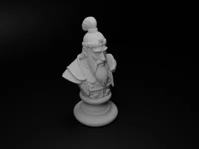 Mongol Shaman Warrior Bust Chess 3D print model order