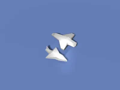 MEGA LOW poly airplane Low-poly 3D model