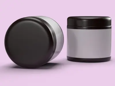 Cream jar big Low-poly 3D model