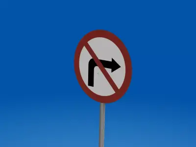 Road Sign Low-poly 3D model purchase