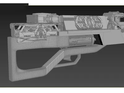 Cyberpunk SMG GUN Low-poly 3D model
