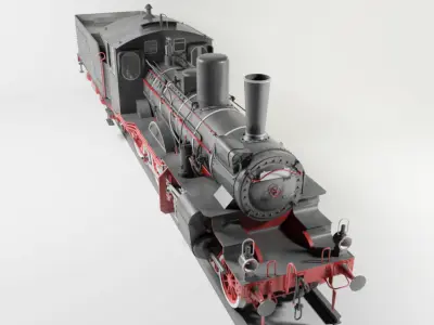 Prussian P4 BR36 Steam Locomotive 3D model