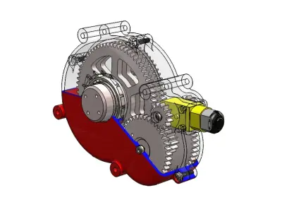 Yellow DC Motor Gearbox  3D print model