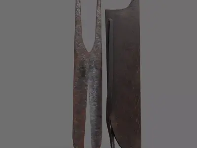 Rusty Forged Scissors  Free low-poly 3D model