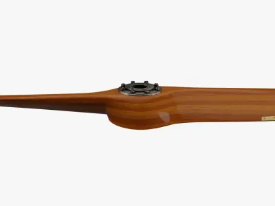 Antique aircraft wooden propeller with hub 3D model