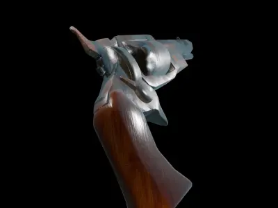RustRevolver Low-poly 3D model