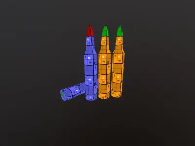 Bullets three Free low-poly 3D model
