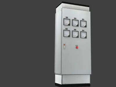 Panel Control Analogico Low-poly 3D model