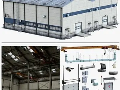Industrial Building 01 with Interior Realtime 3D model
