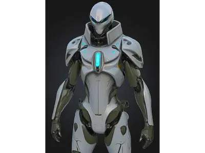 Futuristic Elite Android Low-poly 3D model