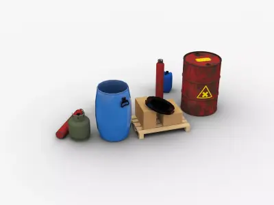 Warehouse Pack Low-poly 3D model purchase