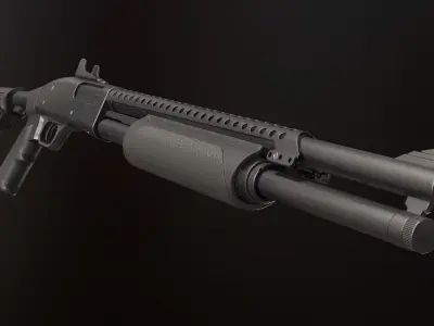 Shotgun Low-poly 3D model get
