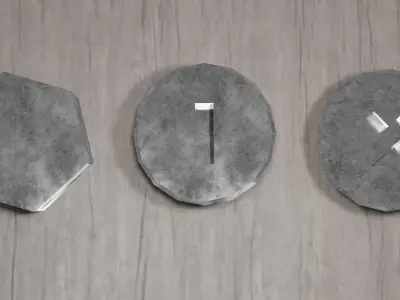 Screw heads Low-poly 3D model