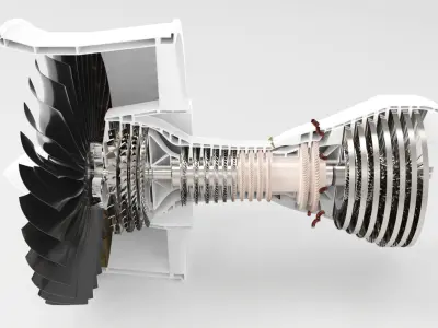 trubofan engine 3D model