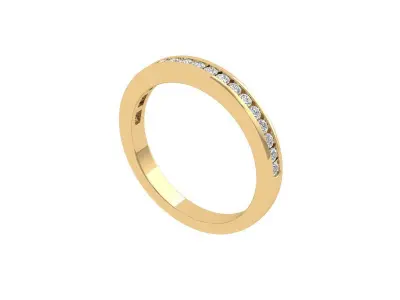 Solitaire Wedding Band 3D print model shop
