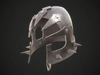 Orc Helmet 05 Low-poly 3D model