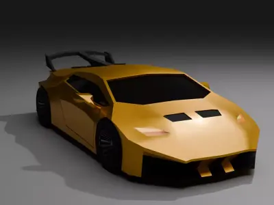 Low Poly Super car Low-poly 3D model