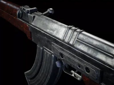 PBR - VZ-58 Woodstock Assault Rifle  - Game-Ready 3D Asset Low-poly 3D model