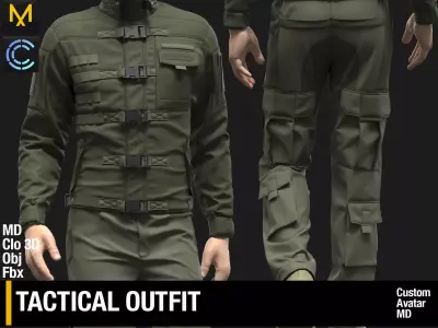 Tactical Outfit Marvelous Designer Clo 3D project 3D model purchase