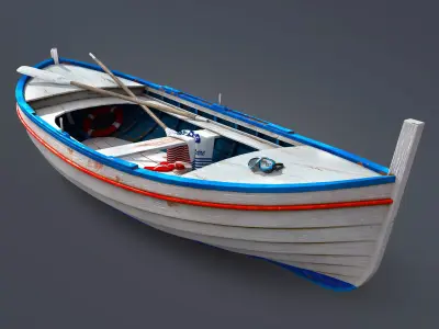 Wooden boat 3D model