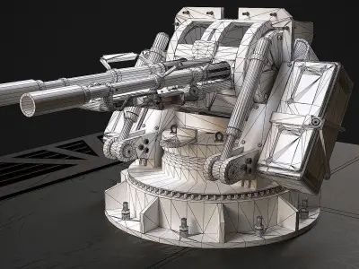 Slingshot futuristic machine gun Free low-poly 3D model