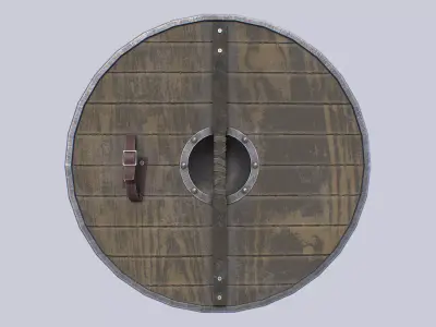 Viking shield Low-poly 3D model 5
