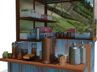 stylized coffee shop  3D model