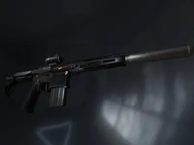 AR15 GQ Armory Carbine Game Ready Low-poly 3D model