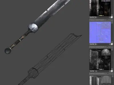 Fantasy sword pack1 Low-poly 3D model