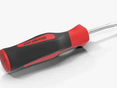 Flat Tip 035 Instinct Soft Grip Red Screwdriver SGD2BR Low-poly 3D model