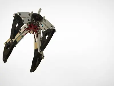 Mechanical Robotic Arm 4 Claw correct version 3D print model