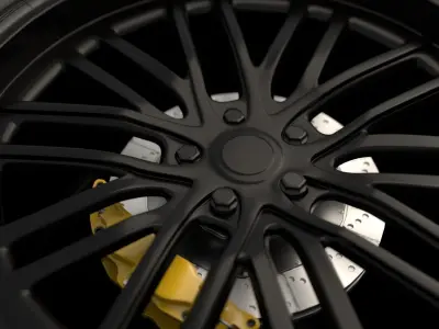 Realistic RIM and Tire 02 Subdivision ready 1K 2K 4K  Low-poly 3D model